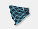 Adult Size Blue Plaid Moisture Wicking Neck and Face Shield