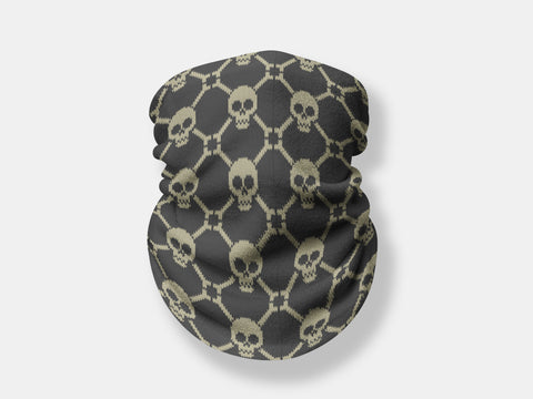 Adult Size Cozy Crossbones Moisture Wicking Neck and Face Shield