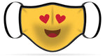 Adult or Child Size Love Emoji Moisture Wicking Face Mask