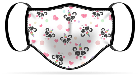 Adult or Child Size Pandicorn Moisture Wicking Face Mask