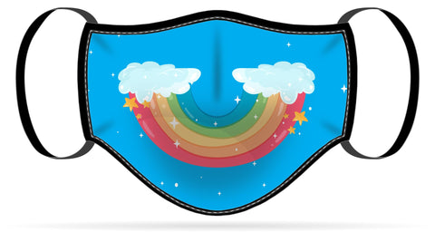 Adult or Child Size Rainbow Smile Moisture Wicking Face Mask