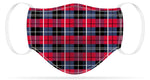 Adult or Child Size Red Plaid Moisture Wicking Face Mask