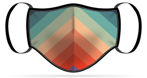 Adult or Child Size Retro Chevrons Moisture Wicking Face Mask