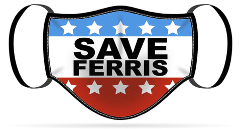 Adult or Child Size Save Ferris Moisture Wicking Face Mask