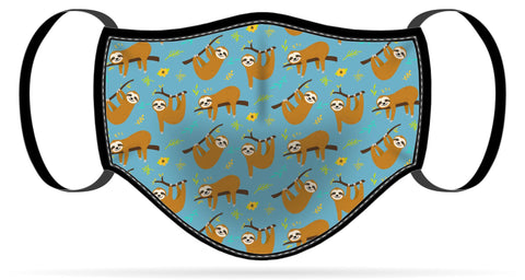 Adult or Child Size Sloth Moisture Wicking Face Mask